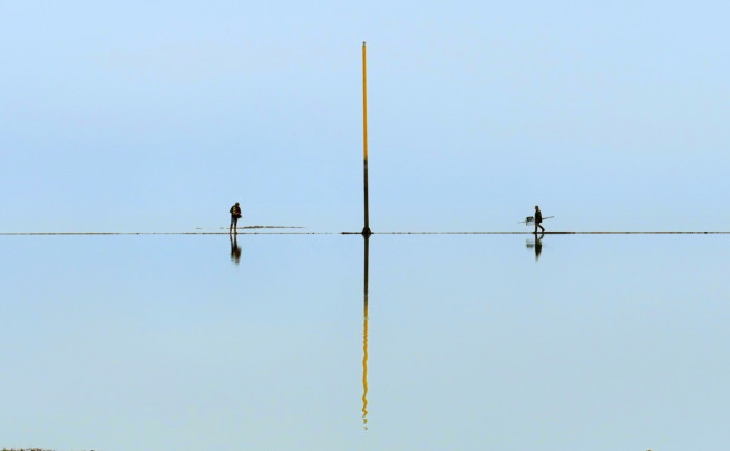 Deux pêcheurs sur la marche